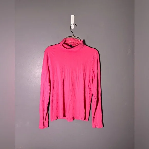 J.Crew Tissue Turtleneck Lightweight Long Sleeve Top in Pink Size XL - Picture 2 of 6